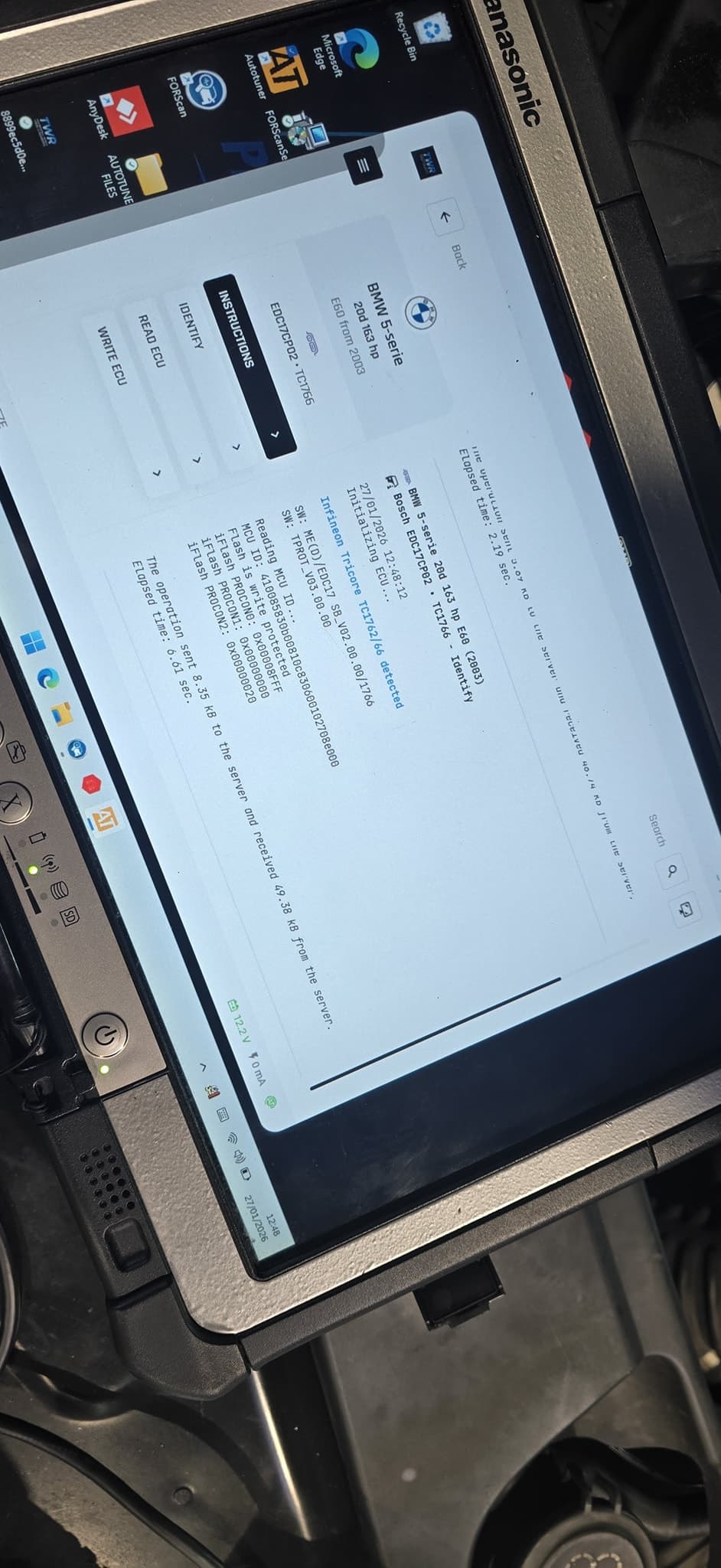 KP Tuning — Live data diagnostics screen